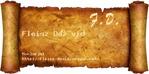 Fleisz Dávid névjegykártya