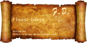 Fleisz Dávid névjegykártya
